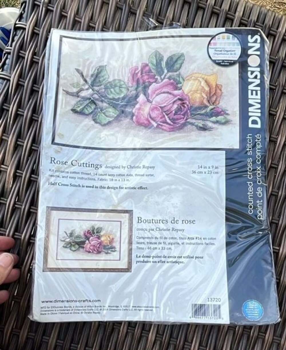 Dimensions Rose Cuttings Counted Cross Stitch Kit 13720 14 x 9